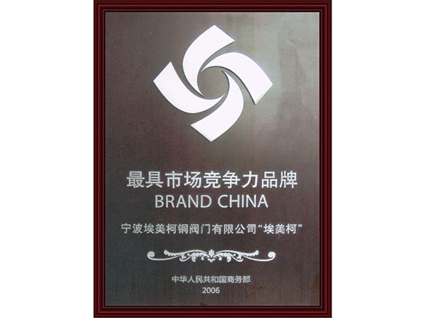 最具市场竞争力证书